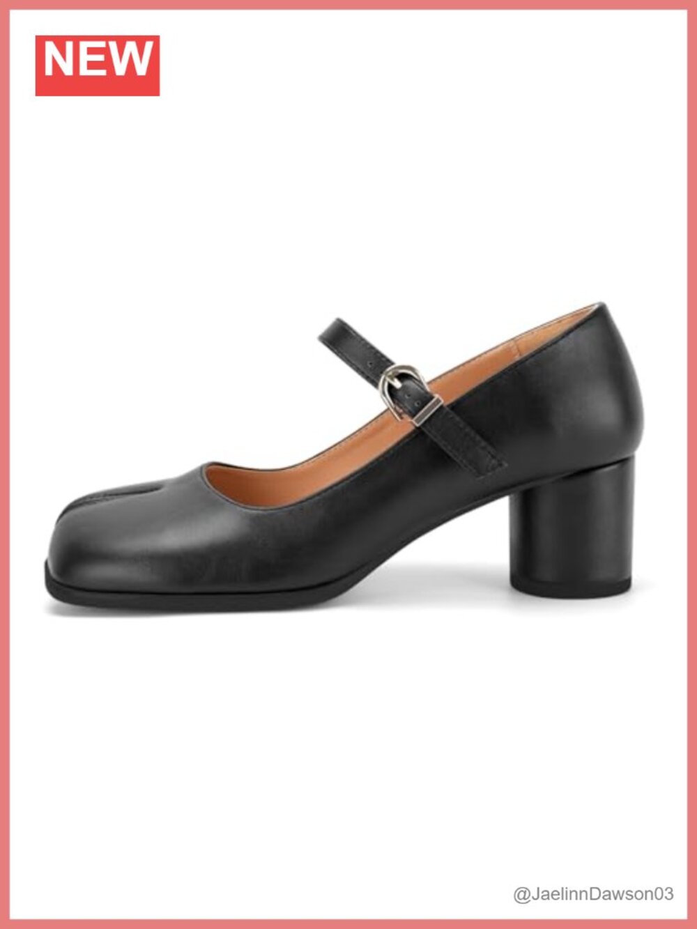 Eco-Friendly PU Tabi Mary Jane Heels Chunky 2.5" Block Heel Women's Pumps